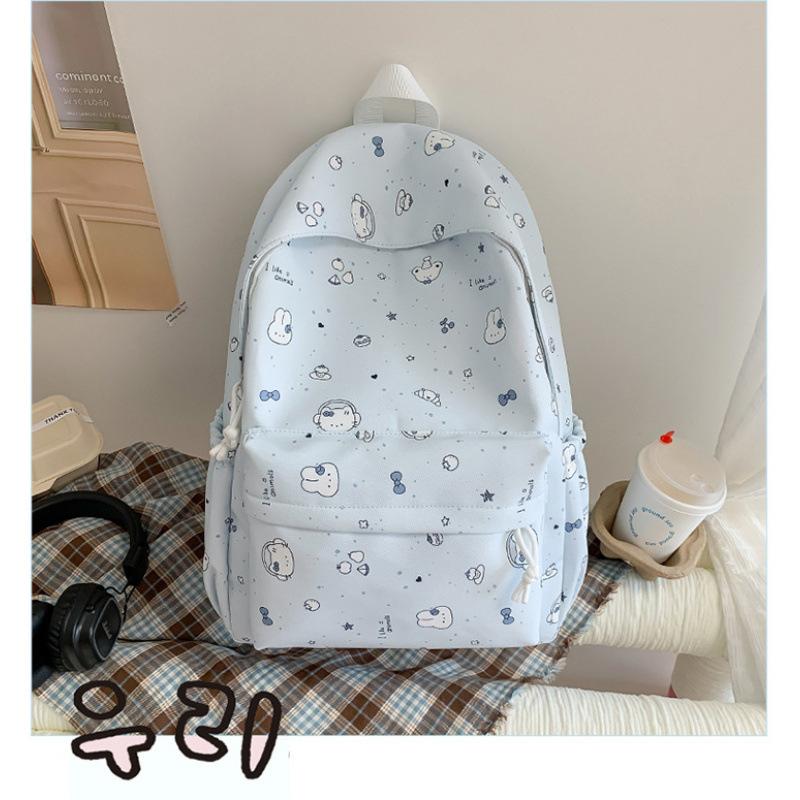 Schoolbag Sweet Girl Soft Cute Cartoon Mori Cute Girl Small Backpack Fresh Cure Sea Salt Blue Student Party Backpack