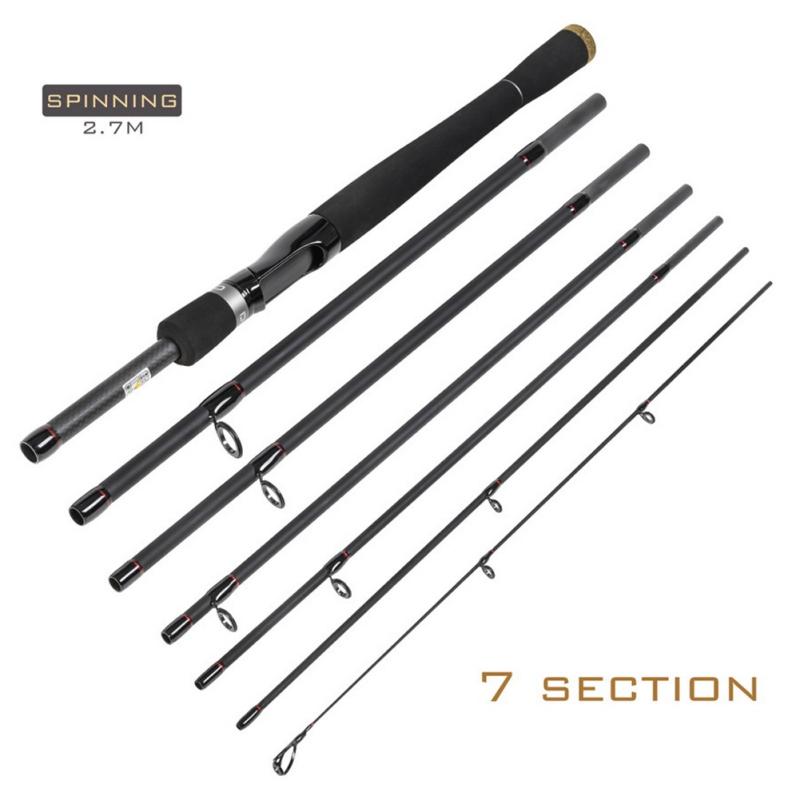 Fishing Pole Carbon Fiber Spinning/Casting Fishing Rod 6-7Sections Fishing Rods for River Lake Reservoir Pond Stream