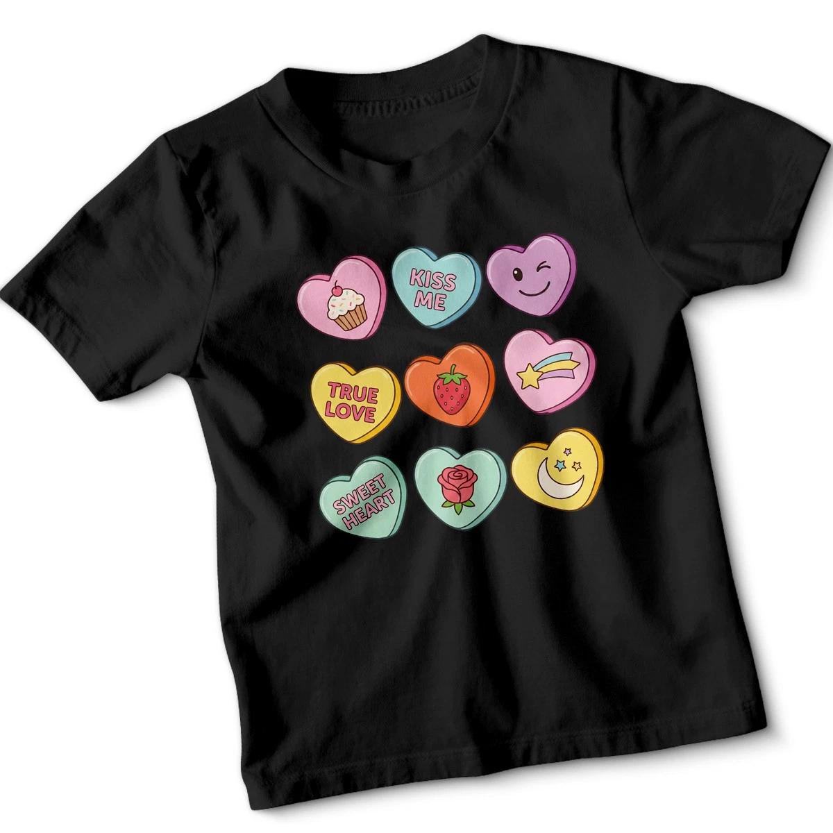 Love Heart Valentines Day Kids Tshirt Cute Tee Shirt Gift 110