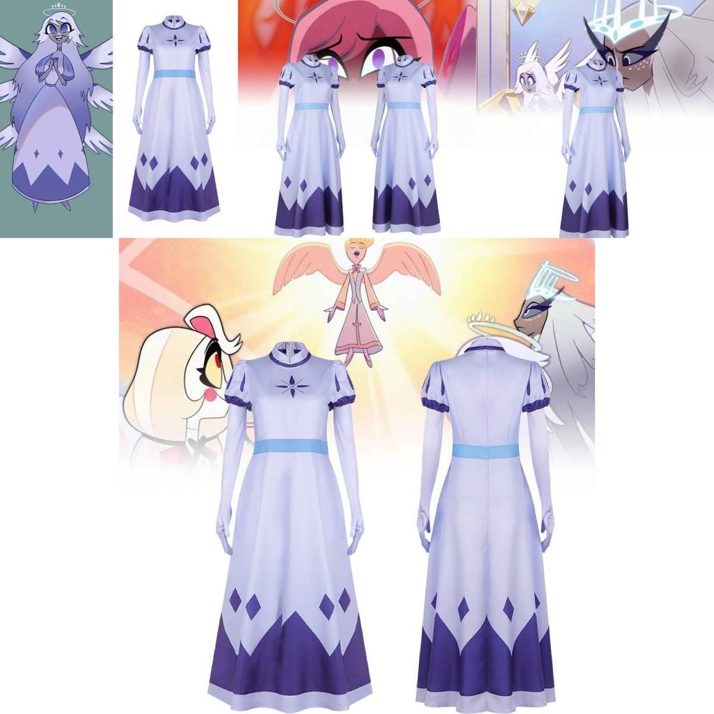 Premium Hazbin Hotel Angel Emily Cosplay Attire Ideal For Halloween And Performances