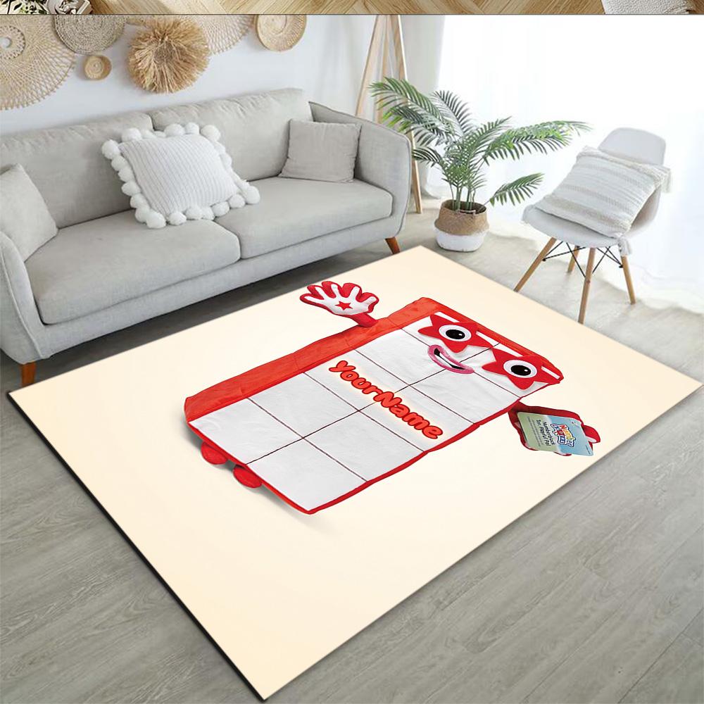 Numberblocks Customized Name Carpet Suitable for Study room Entryway Dormitory Bedrooms Antislip Carpet Anime Office Decor Best for Christmas