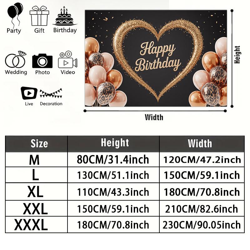 Party Backdrop Happy Birthday Birthday Heart Photo Booth Background Front Door Decor