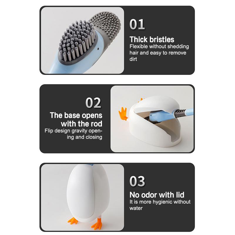 Toilet Brush Silicone Brush No Punching Toilet Cleaning Toilet Wall Hanging Cleaning Bathroom Accessories Toilet Set Accessories