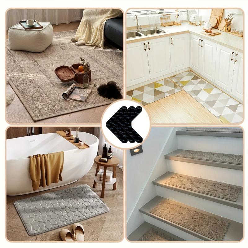 Carpet Anti Slip Sticker- Anti Curling Carpet Tape Non-Slip Area Keeps Your Rug In Place and Makes Corners Flat for Corners