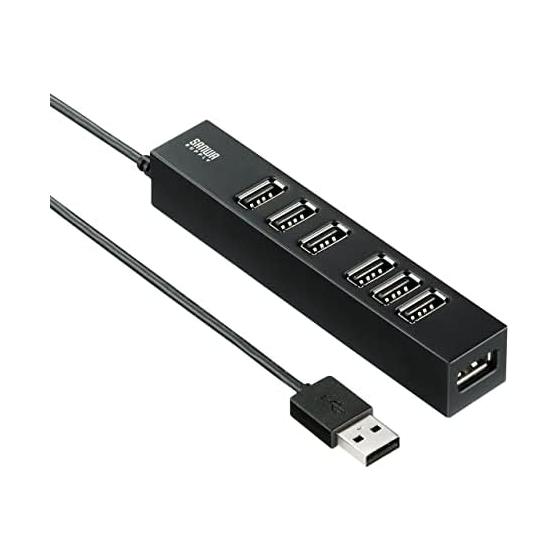 Sanwa Supply USB2.0 Hub (7 Ports) USB-2H701BKN Black