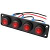 2.Switch Panel 1-6 Gang 12V for Boat, Truck, Automotive: On-Off Rocker Toggle with Red LED Light, Waterproof