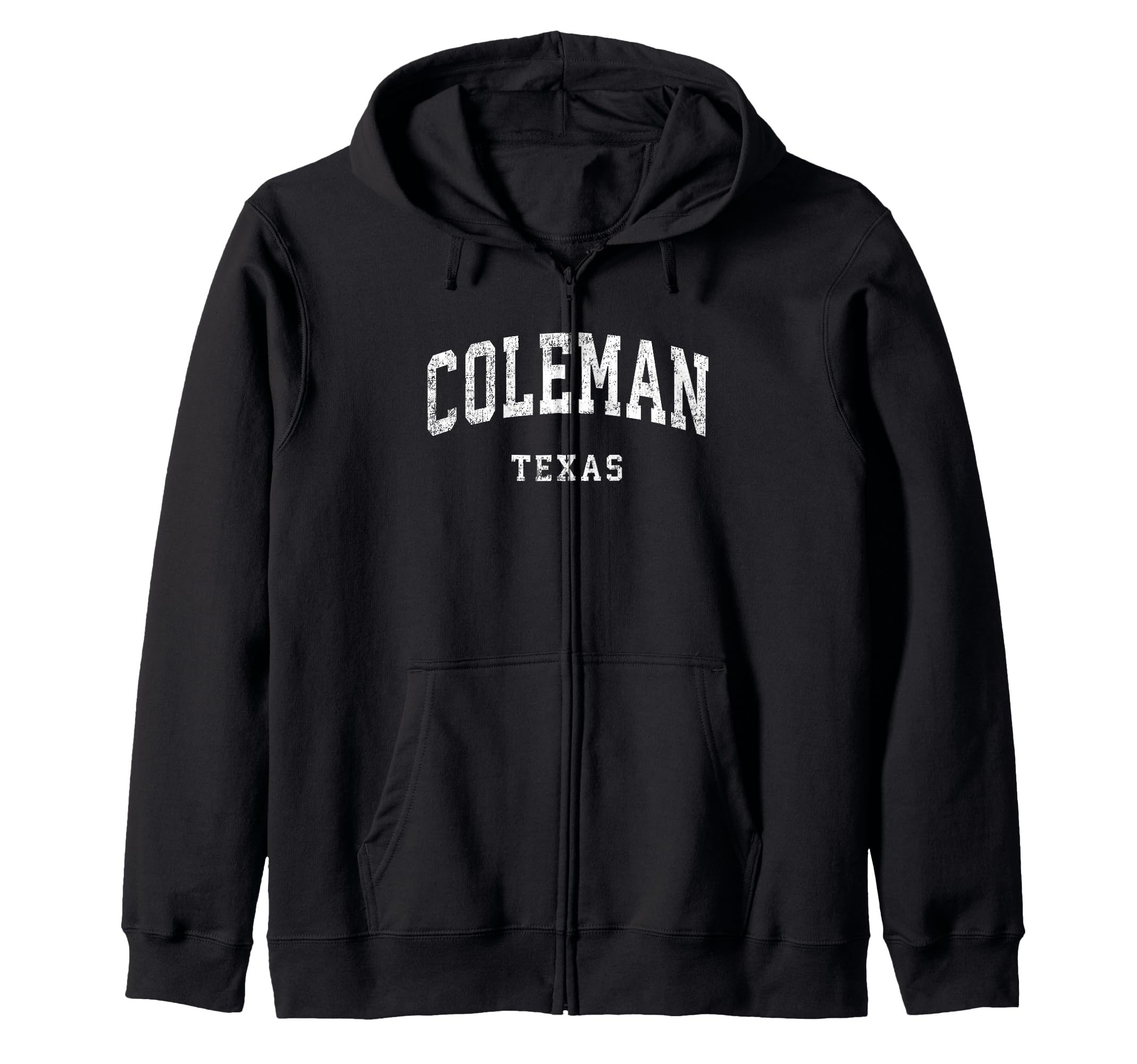 

Coleman Texas TX Vintage Athletic Sport Design Zip Hoodie