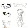 1950S Costume Accessories 50S Scarf,Cats Eye Glasses,Headband,Dot Earrings Halloween Cosplay Costumes