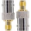 Boobrie 2-Pack BNC Female To SMA Female Coax Connector BNC To SMA RF Coaxial Adapter Female To Female Antenna Cable Connector for SDR Ham Radio