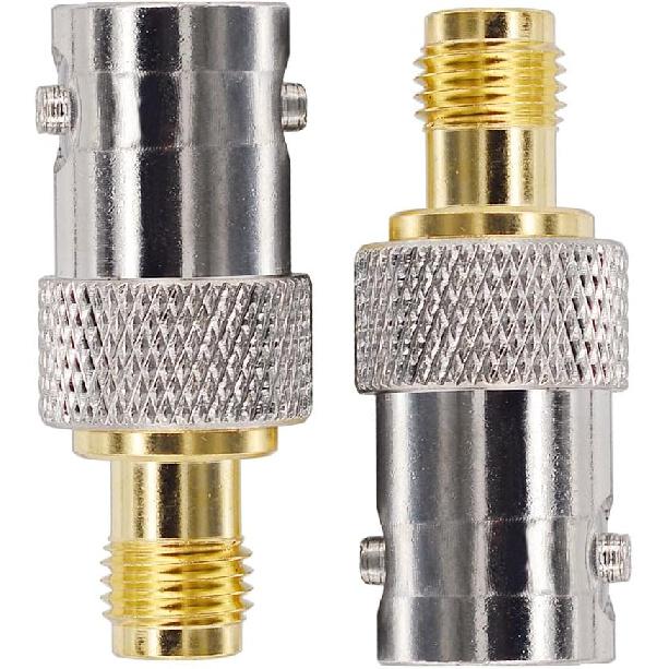Boobrie 2-Pack BNC Female To SMA Female Coax Connector BNC To SMA RF Coaxial Adapter Female To Female Antenna Cable Connector for SDR Ham Radio