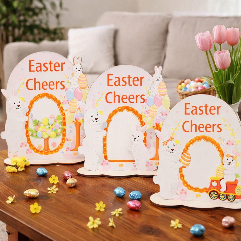 Handmade Easter Bunny Decor Cartoon Bunny Eggs Decor Easter Table Centerpieces  Tabletop Display