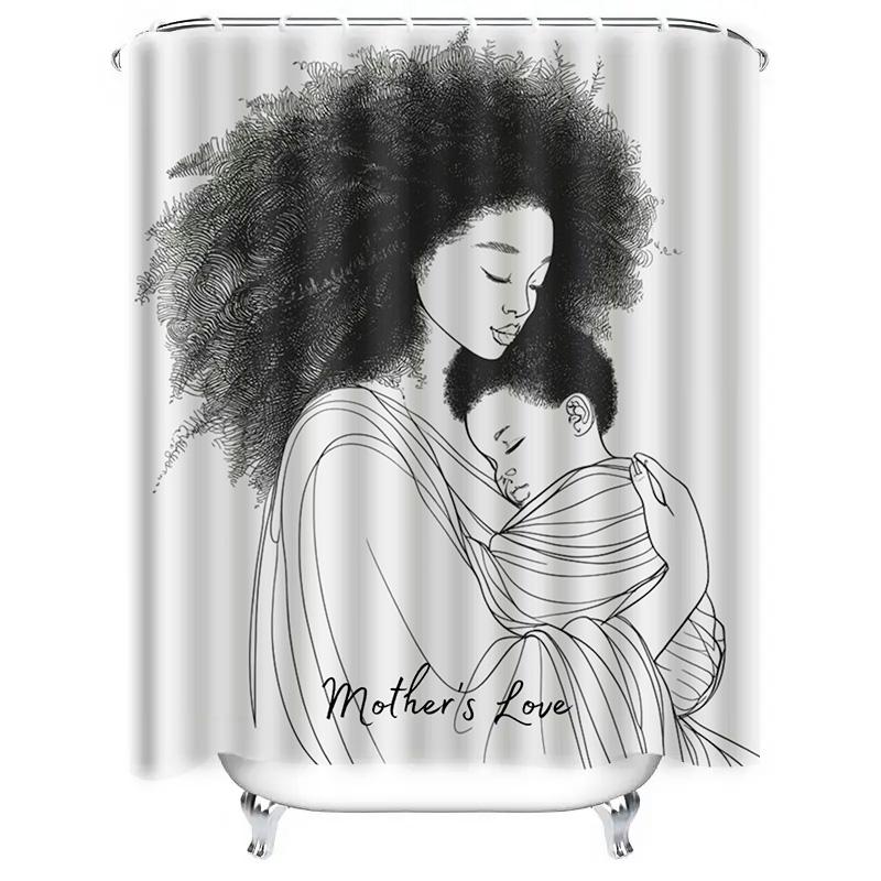 Mother's Love Waterproof Shower Curtain for Bathroom Decor, High-Quality Material and Easy to Clean, Perfect for Modern Bathroom