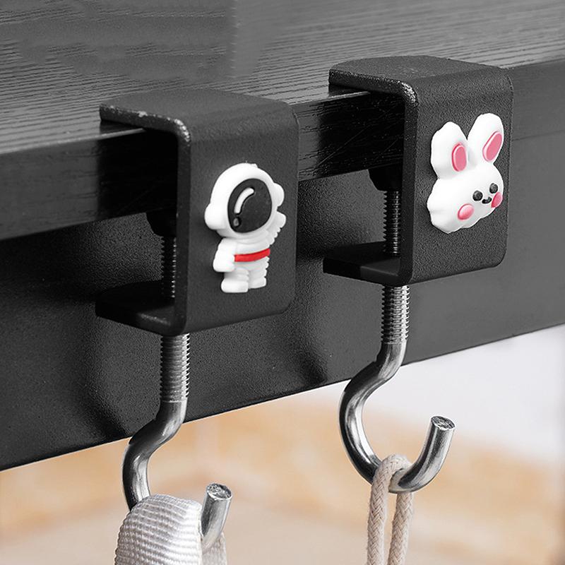 Adjustable Rotatable Removable Table Edge Hooks Metal Desktop Hooks For School Office Student Bag Water Bottle Hanging Hooks