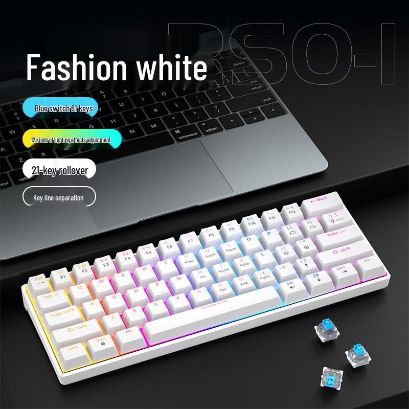 Wired Mechanical Keyboard & Mouse Set with Blue Switch for Gaming & Office Use
