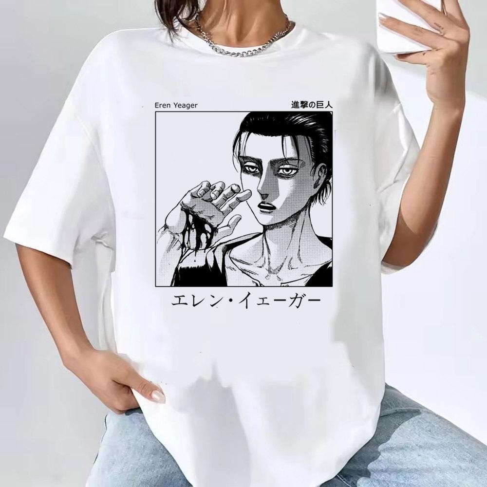 

Attack on Titan top tees girl korean clothes kawaii Classic anime Digital Comfortable top tees Classic Punk Graphic anime 4XL