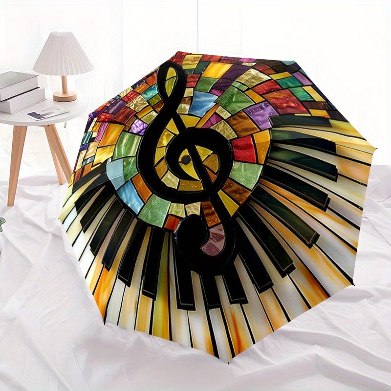 Music Themed Automatic Folding Umbrella Compact Lightweight For Outdoor Adventurest109