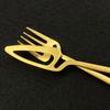4-teiliges Tafelgabel-Set aus 18/10 Edelstahl, kleines Obstgabel-Set, goldene Dessertgabel für Kuchen, Snacks, goldene Salatgabel, Geschirr-Set