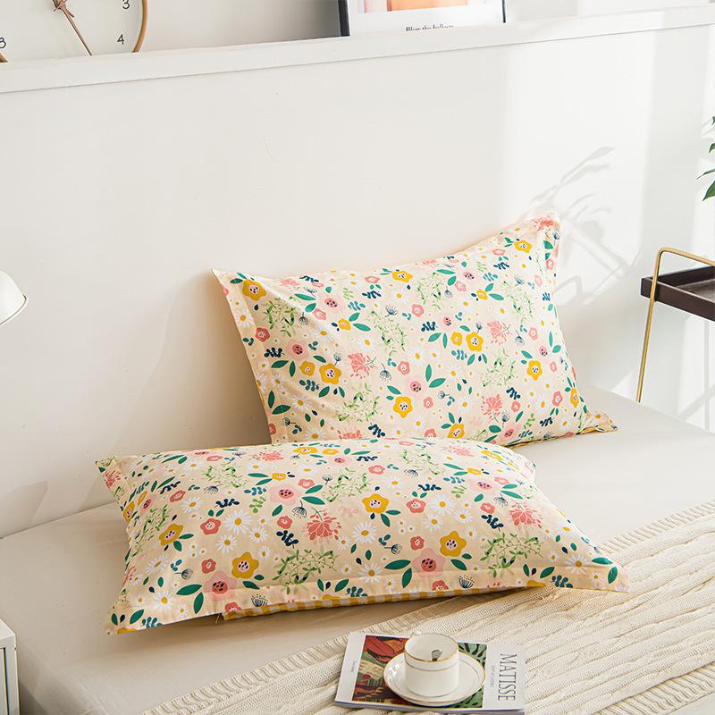 2PCS 48cm×74cm Pillowcase Pair Pillowcase Flower Printed Pillowcase Student Pillowcase Pair