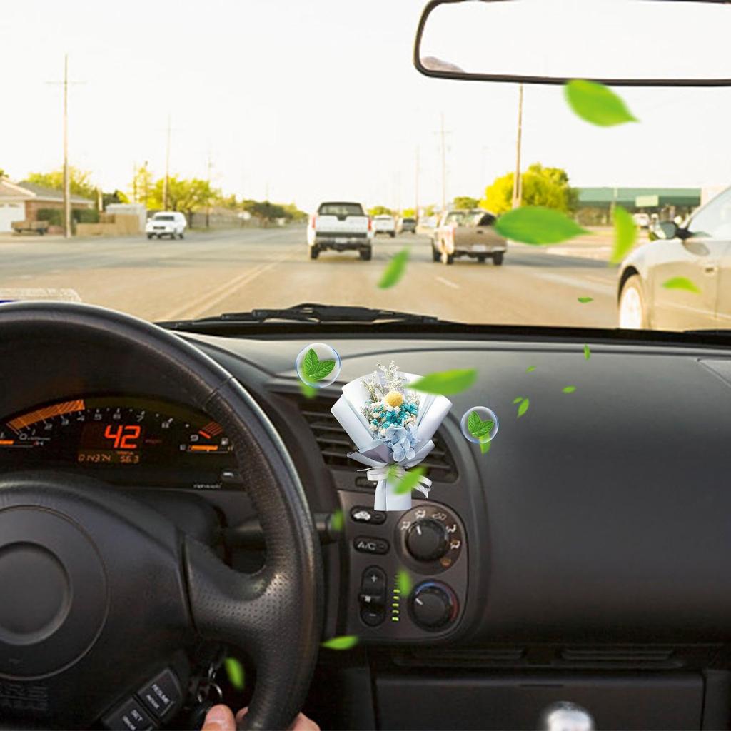 Mini Dried Flower Bouquet for Car, Flower Bouquet Car Air Vent Clip | Dried