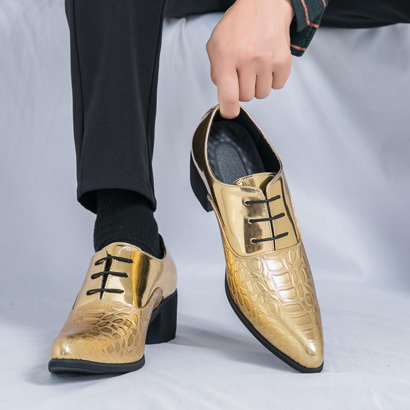 Men Dress Shoes Personality Trend Paty Leather Wedding Shoes Men Flats Leather Oxfords Formal Shoes