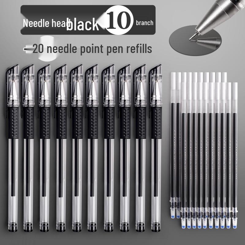 Lot de 200 stylos standard européen 0,5 mm: Stylos à bille à pointe fine à séchage rapide, noir et rouge, pour étudiants.