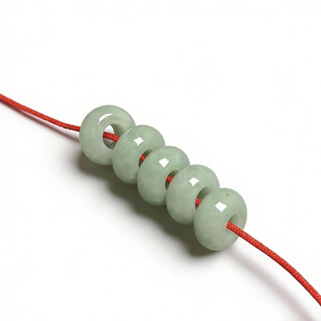 Natural A-Grade Jadeite Round Ring Beads - Green Jade DIY Jewelry Accessories.
