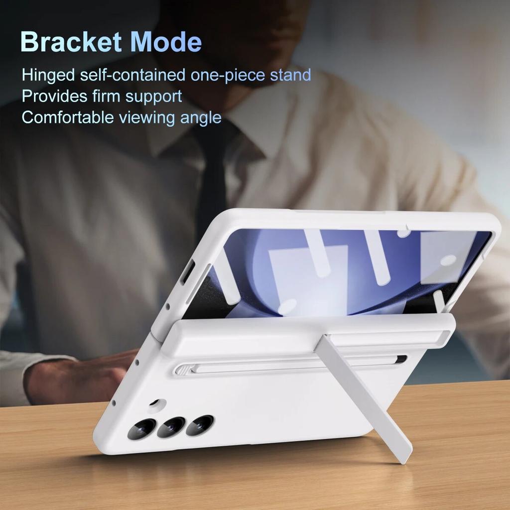 Custodia protettiva per supporto cerniera armatura PC rigido per Samsung Galaxy Z Fold 5 4 3 5G con slot per portapenne e protezione per lo schermo