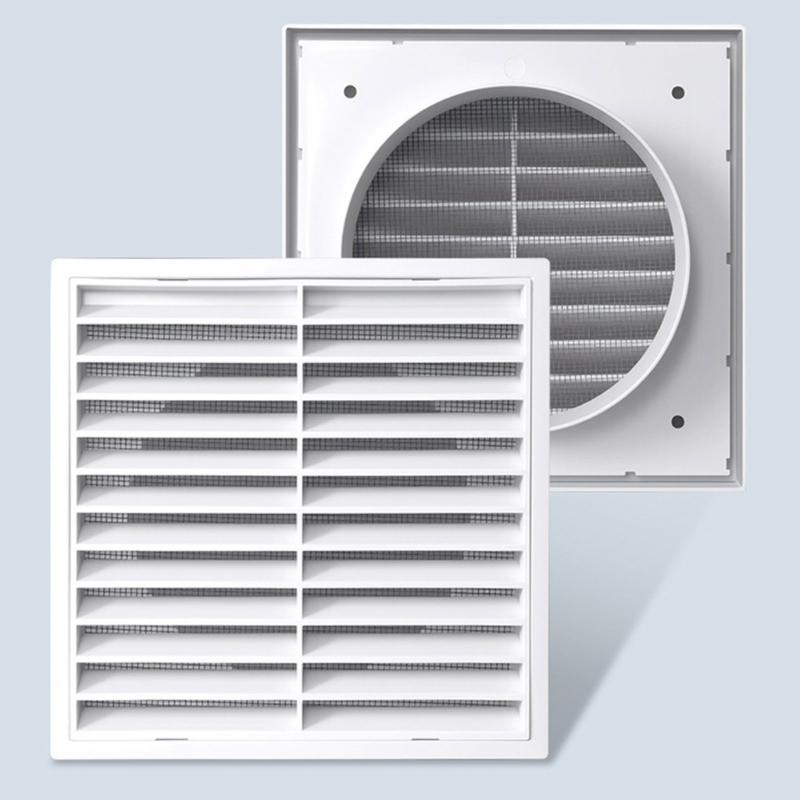 Square Diffuser Ducting Ventilation Cover with Screen Mesh Air Vent Cover for Bathroom Office Kitchen Ventilation