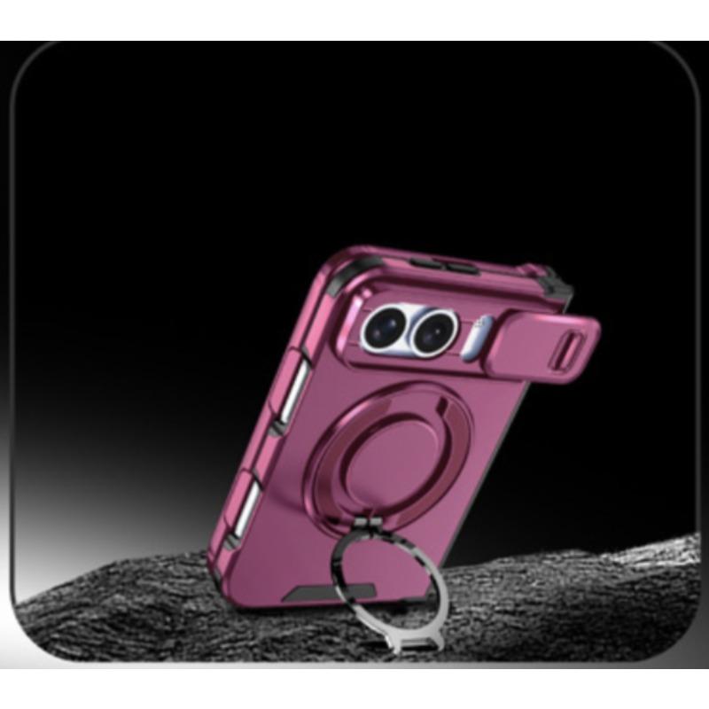 Apple Phone Case with Bracket, Lens Push Window, Suitable for IPhone Duo Folding Phone Protective Case