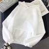 Women's Loose Solid Color Hooded Sweatshirt Jacket