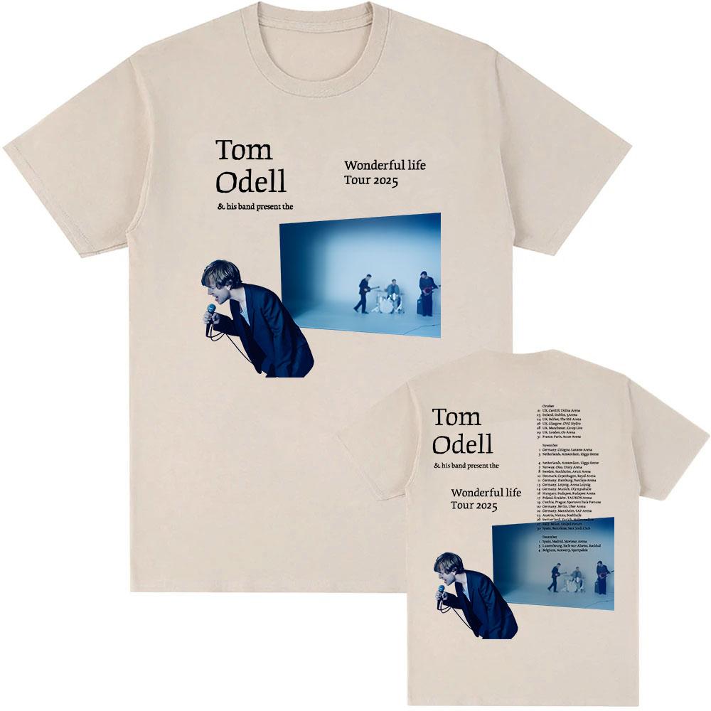 Tom Odell and His Band Present A Wonderful Life Journey Tshirt 2025 Summer Mens Cotton Shortsleeved Loose Tshirt
