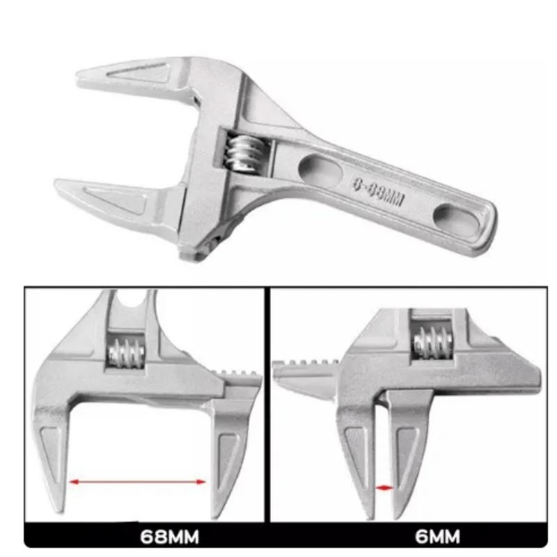 6-68mm Universal Repair Bathroom Hand Tools Large Opening Pipe Wrench Nut Key Adjustable Spanner Bathroom Repair Tool