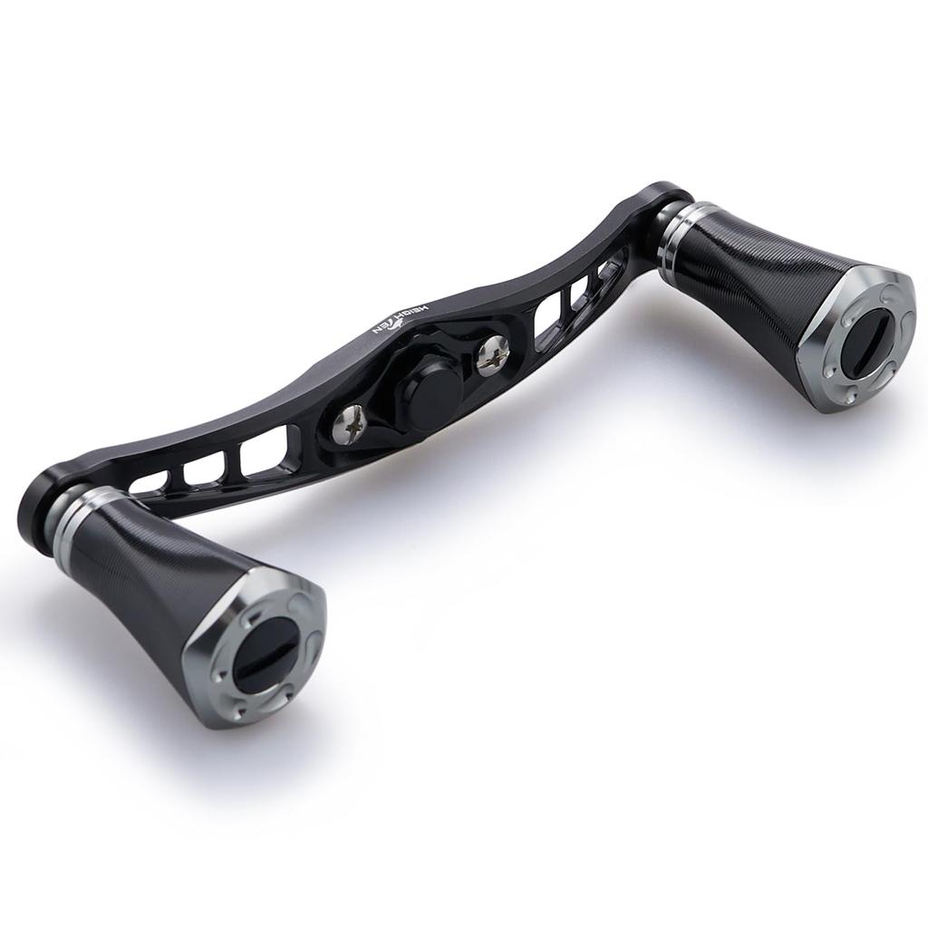 HEIGHTEN 92mm Reel Handle with 20mm Knob, Compatible with Shimano, Daiwa, and Abu Tornado Series Baitcasting Reels (Black & Gunmetal) (689)