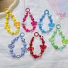 Colorful Candy Bead Keychain with Heart Bow Pendant