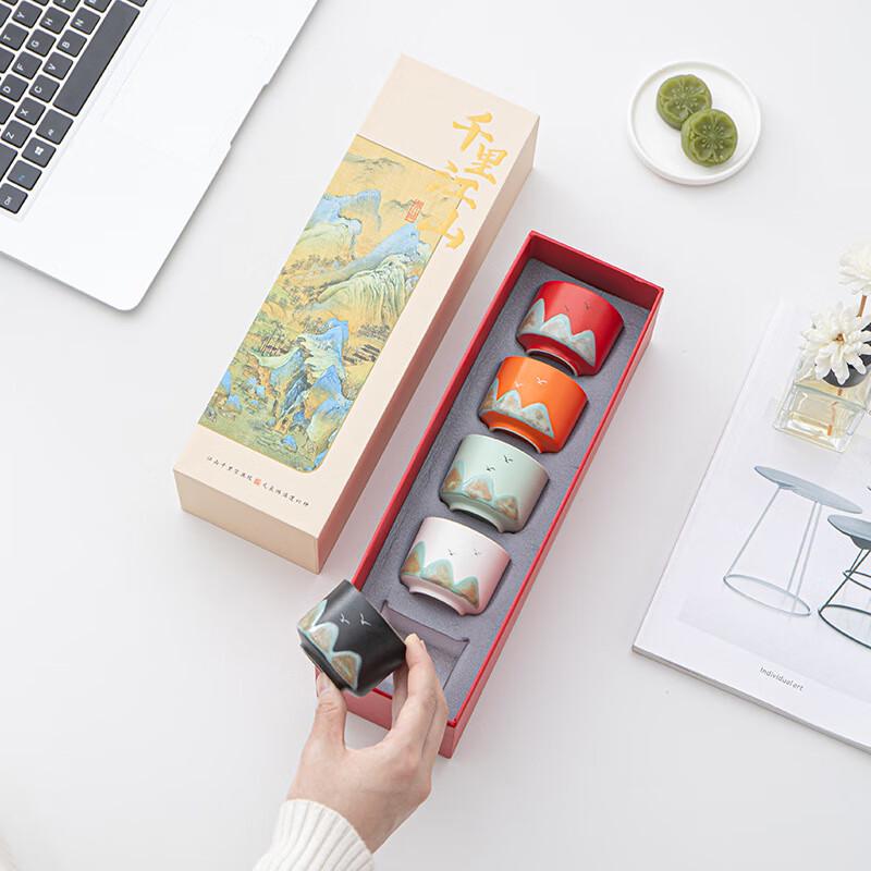 Kemai Hand-Painted Ceramic Teacup Gift Set