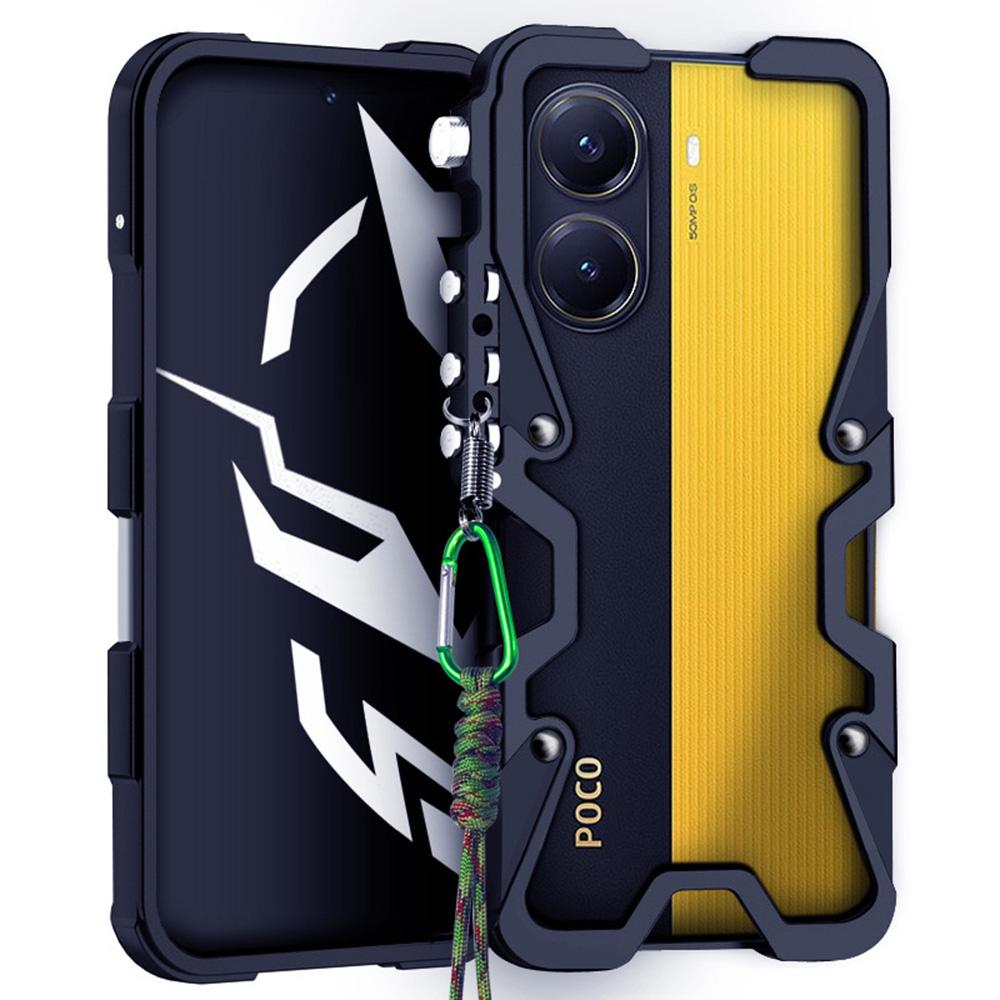 Dla Xiaomi Poco X7 Pro 5G Etui zderzakowe Metalowa obudowa telefonu ze stopu aluminium z paskiem