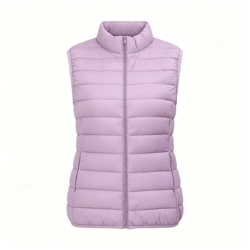 Women S Plus Size Stand Collar Sleeveless Padded Vest Casual