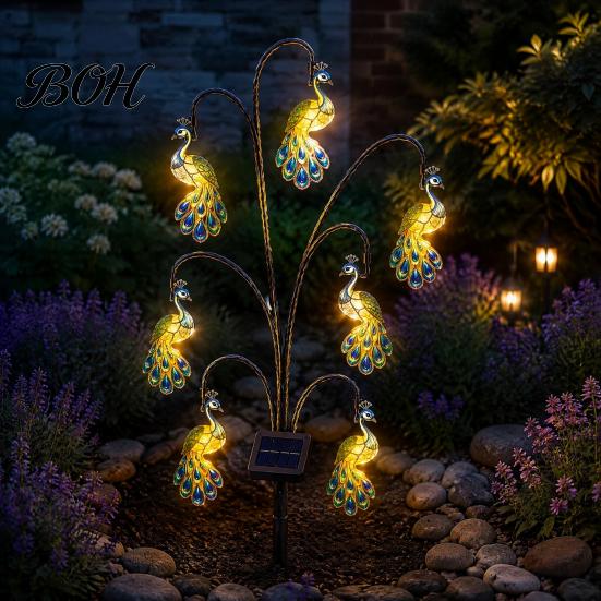 Metal Home And Garden Art Solar Bird Light, Decorative Outdoor Yard Stake Decor for Balcony Weather Resistant Statue Light Lawn Patio Pathway Backyard
