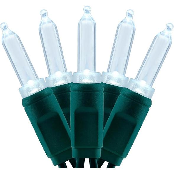 YULETIME 100 Multicolor One-Piece T5 LED Christmas Lights, 33 Ft High Waterproof UL Certified Green Wire String Lights (Multicolor)