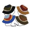 Japanese Style Quick Dry Color Block Bucket Hat Men Women Outdoor Breathable UV Protection Adjustable Drawstring Hiking Sun Hat