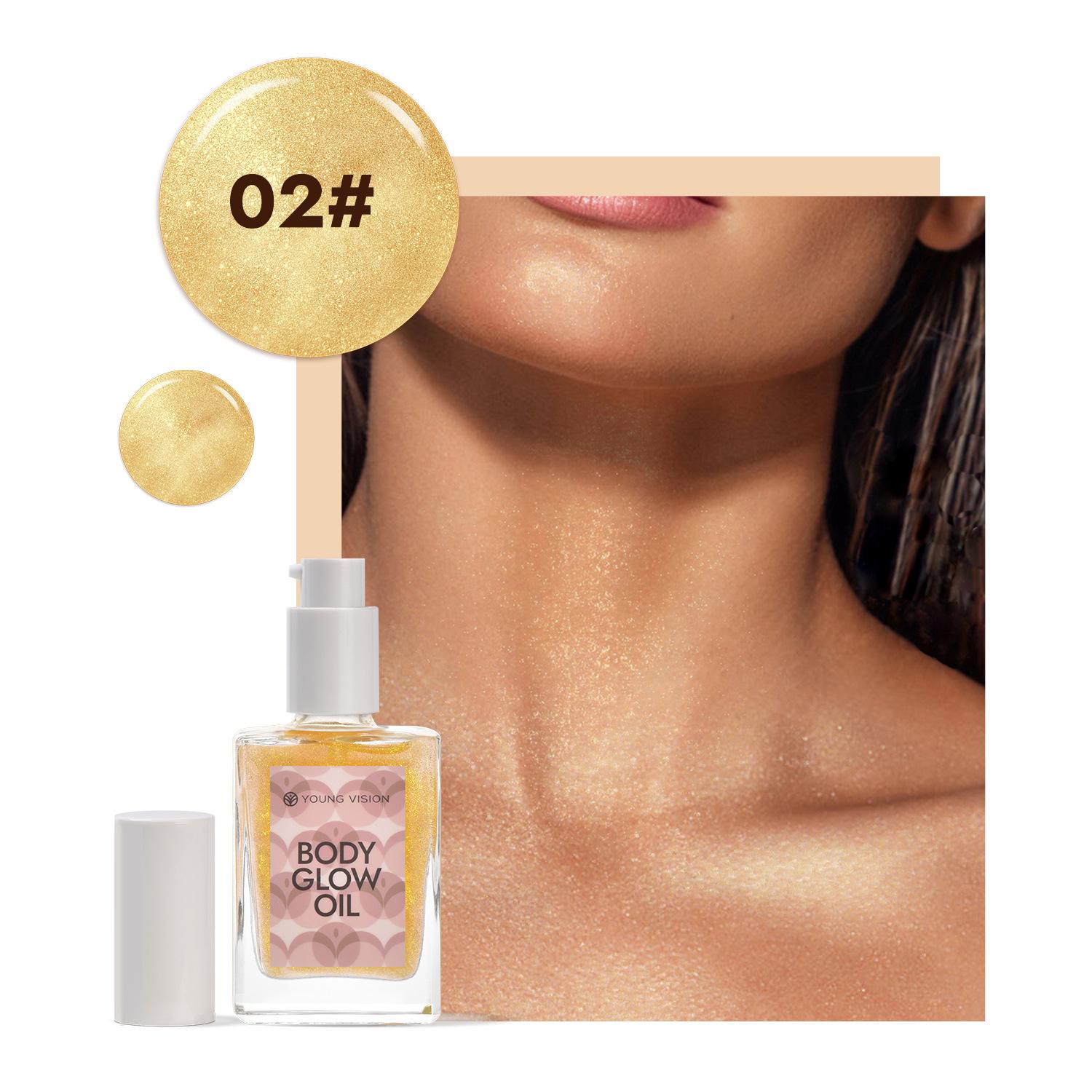 

YOUNG VISION 1-компонентный парфюмированный хайлайтер для лица, тонирующий хайлайтер, осветлитель для тела, пляжное сексуальное тело 30ml