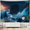 Sea Night Scene Tapestry Wall Hanging Psychedelic Hippie Decoration Background Wall Poster Living Room Home Art Decoration