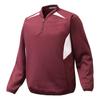 Mizuno Baseball/Softball Brushed Knit Light Half-Zip Jacket (12JE6K01) Large, Dark Red/White