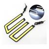 4PCS U Shape Bright LED External Light  Car Styling DRL Daytime COB LED Light Auto DC 12V Running Light for Car Driving Fog Lamp