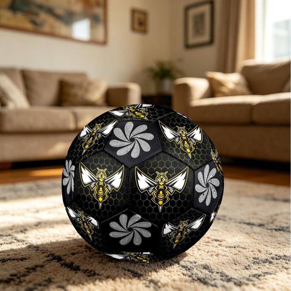 1PC Bee Power Symbol Optical Illusion Flower Soccer Ball Size 5 Football Machine Sewn Indoor/Outdoor Universal Football Surprise Collection n69