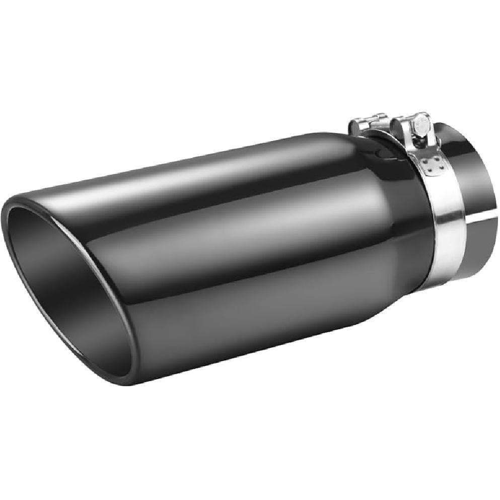 A-KARCK Exhaust Tips Black Chrome 3" Inlet, Muffler Tip with Never Fading and Peeling Coating, 3" Inlet to 4" Outlet 12" Long