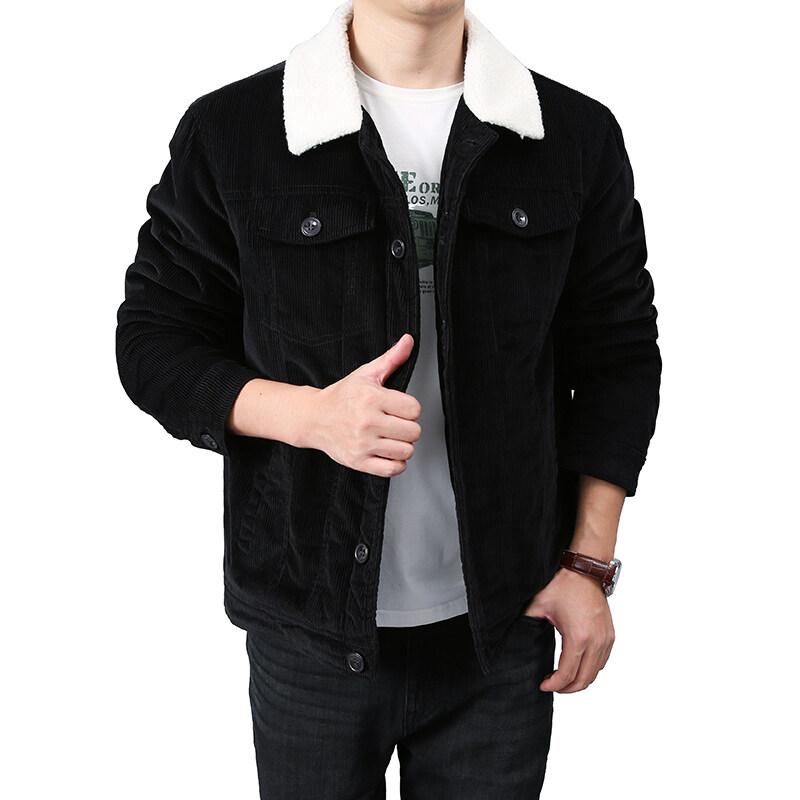 Men's Cotton Jacket Loose Parka Warm Padded Corduroy Short Jacket Winter Jacket Fashion Parkas Casual Plush Outfit Winproof Coat
