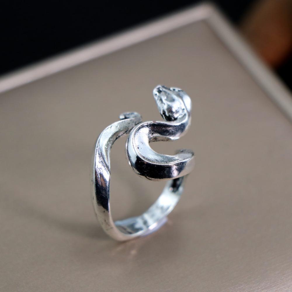 European and American Men's Trendy Metal Ring, Retro Style Cool and Handsome Design Totem Geometric Men's Ring