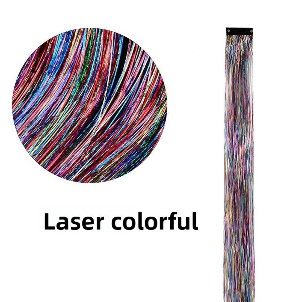 Highlights Clip Clip in Hair Extensions Glitter Colorful Fairy Hair Hair Tinsel Synthetic Long Straight Hair Highlights Girls