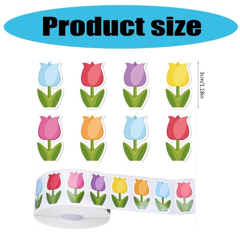 Tulips Sticker Flowers Sticker Scrapbook Sticker Reward Sticker Gift Sticker Decorative Label Sticker for Girl Kids